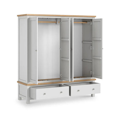 Roseland Grade B Furniture Farro Grey & Oak 4 Door Wardrobe RRP £840