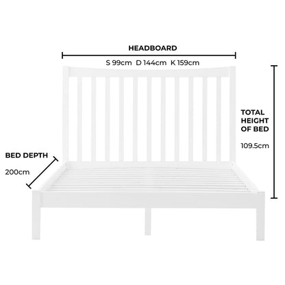 DUS-CC2-05357 Grade-B Dusk Dartmouth Double Bed Frame - White RRP £199.00