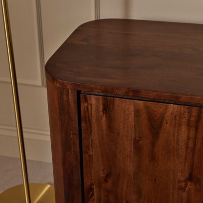 Dusk Grade B Avery Walnut Stained Acacia Wood 3 Door Sideboard RRP £399
