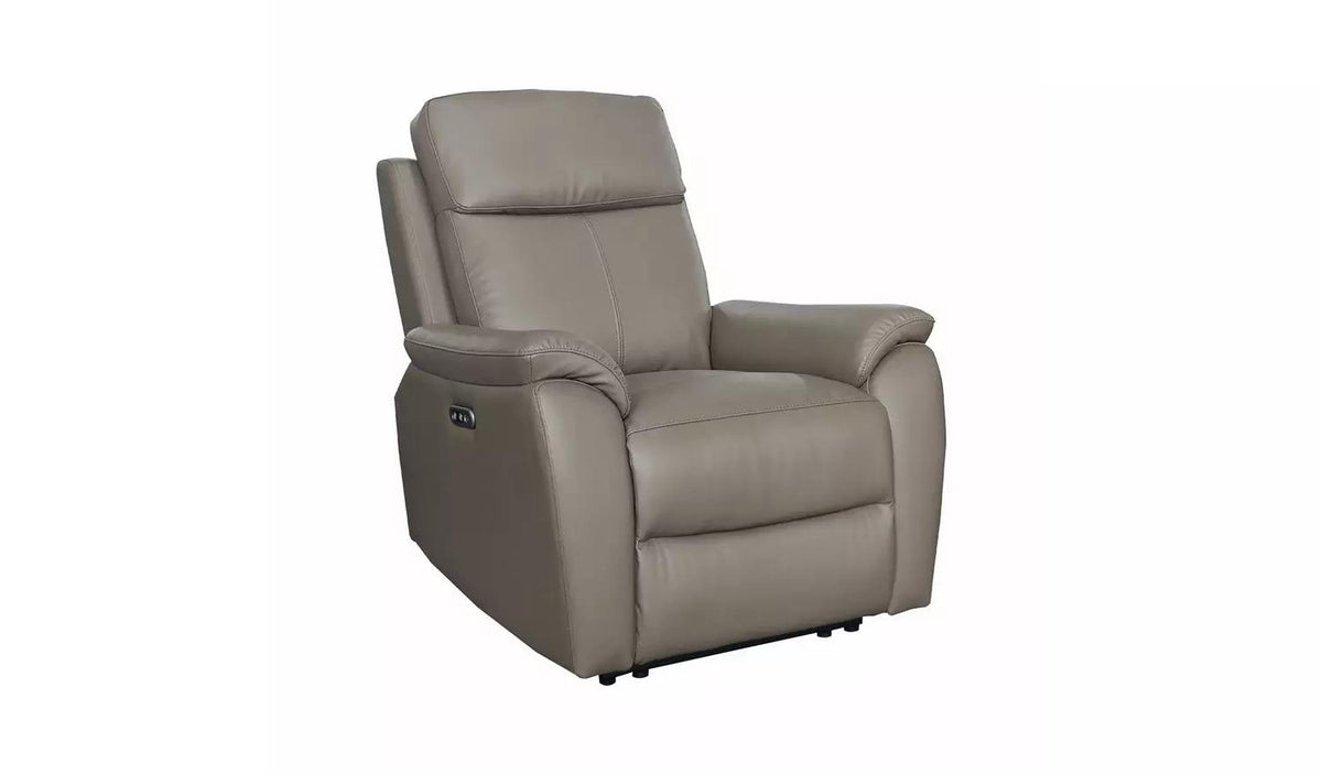 Aspire Kingsmere Grade B Elephant Grey Leather Power Recliner Chair RRP £599