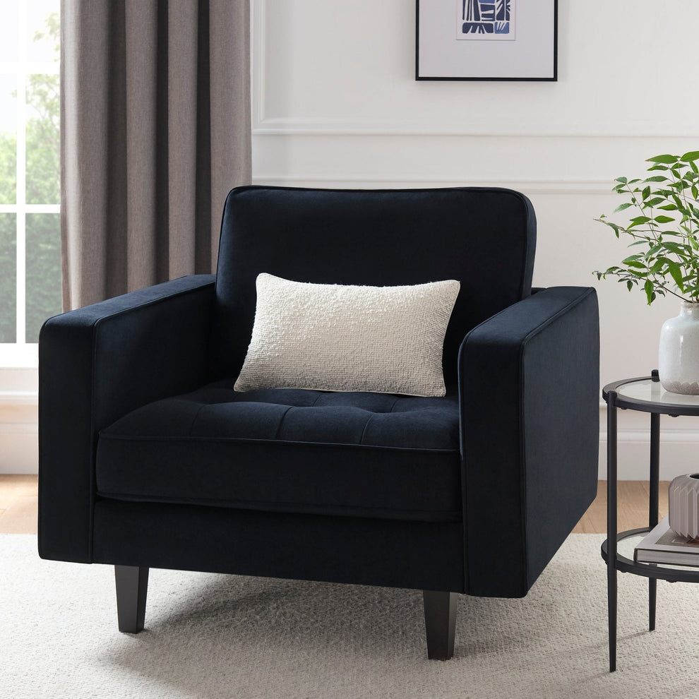 Dusk Sloane Grade B Midnight Navy Velvet Loveseat RRP £299