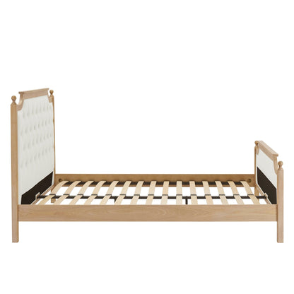 Dusk Luxor Grade B Cream Linen Double Bed Frame RRP £429
