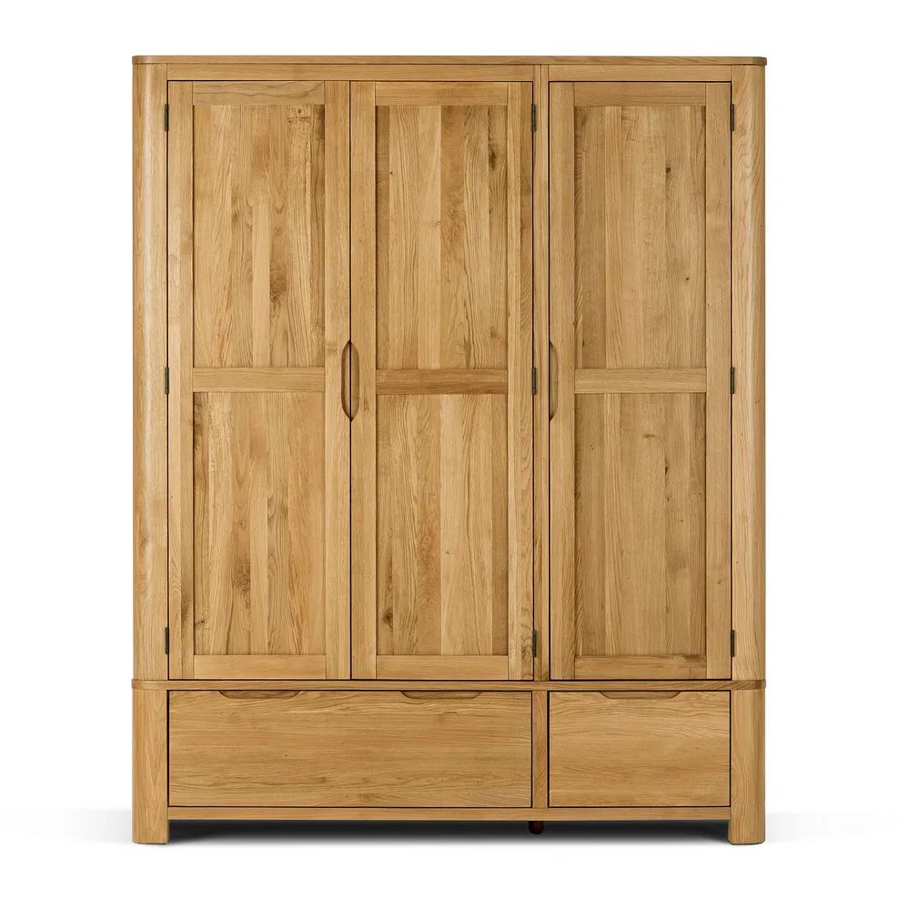  Oak Furnitureland Grade B Romsey Natural Solid Oak Triple Wardrobe RRP £1700