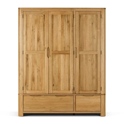  Oak Furnitureland Grade B Romsey Natural Solid Oak Triple Wardrobe RRP £1700