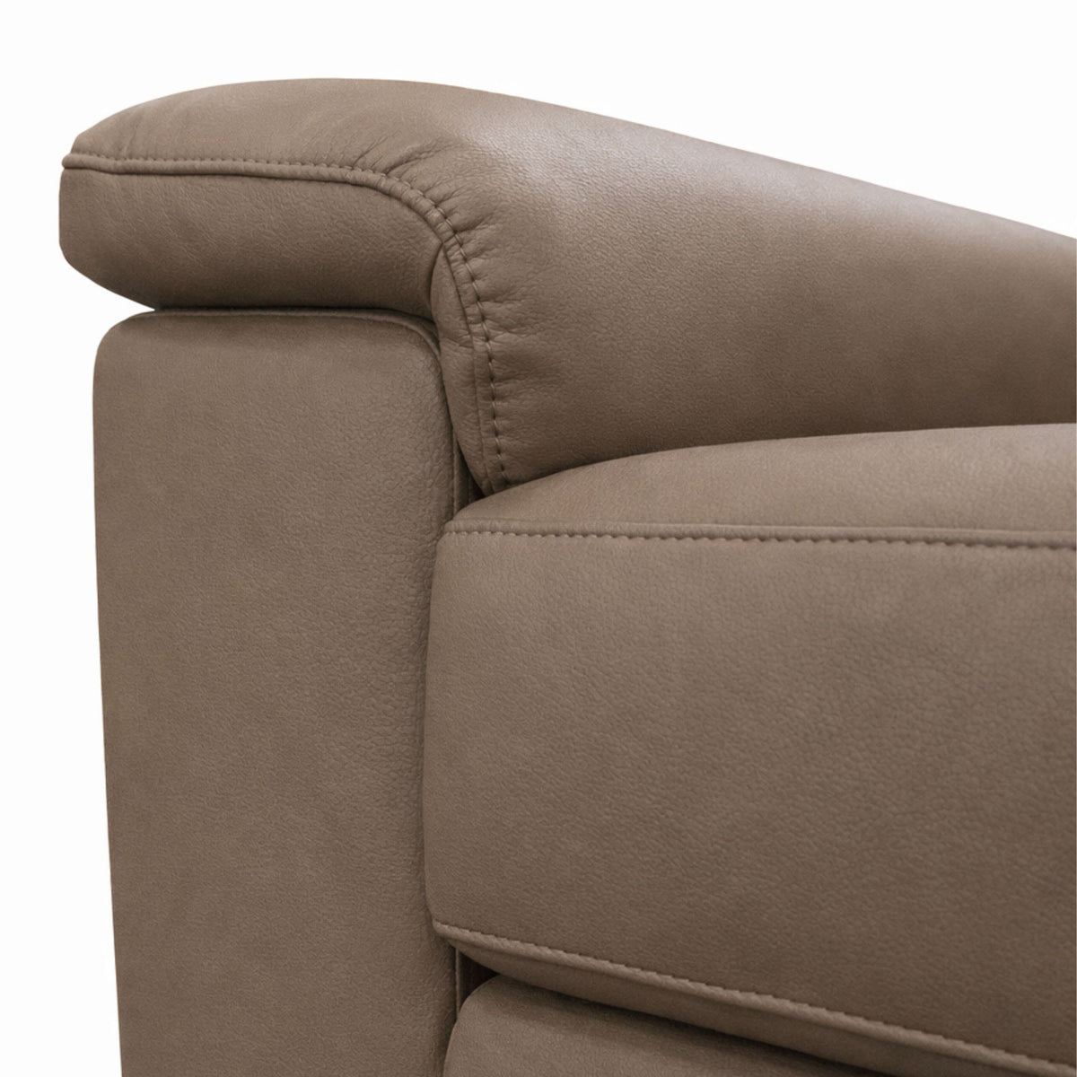 Aspire Corvan Grade B Mushroom Leather 3 Seater Power Recliner Sofa RRP £1150