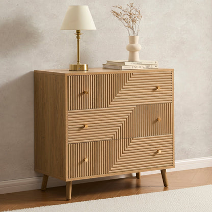 DUS-CC2-03957 Grade-B Dusk Dora 3 Drawer Chest - Light Wood RRP £189.00