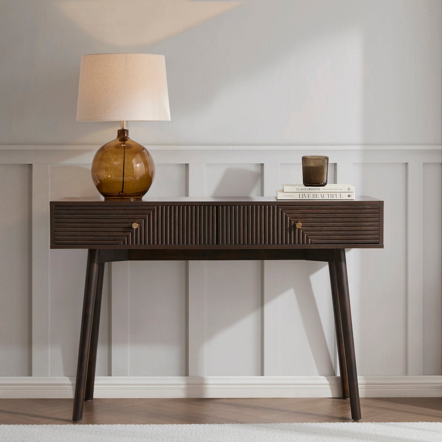 DUS-CC2-05408 Grade-B Dusk Dora Dressing Table Console - Walnut RRP £159.00