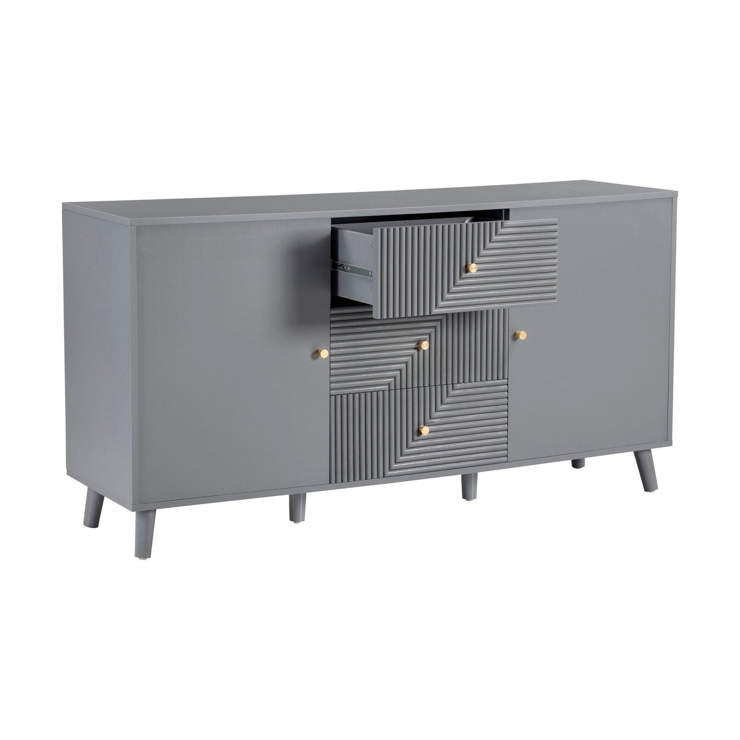 DUS-CC2-04992 Grade-C3 Dusk Dora Large Sideboard with Drawers - Light Grey RRP £217.00