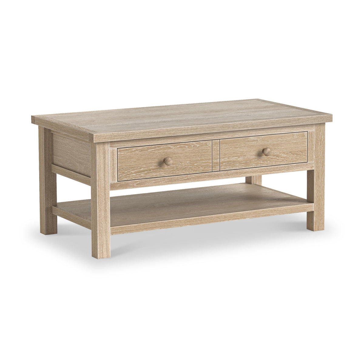 Roseland Grade B Furniture Trelan Washed Oak Coffee Table with Shelf RRP £225