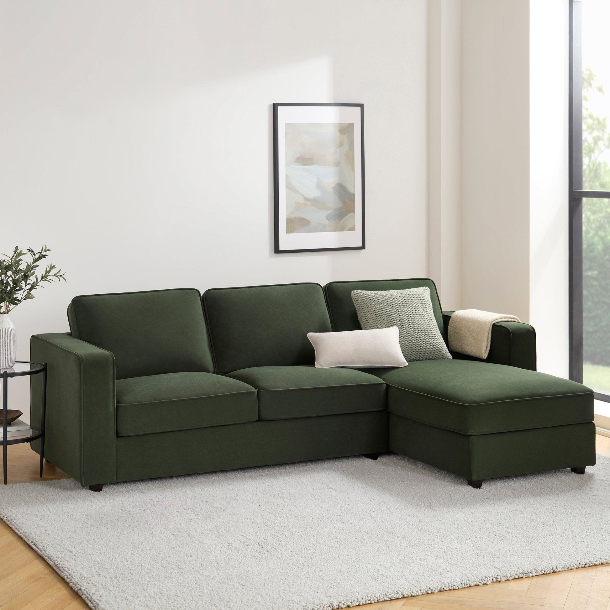 Dusk Soho Grade B Right Hand Storage Chaise Sofa - Dark Olive RRP £773