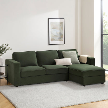 Dusk Soho Grade B Right Hand Storage Chaise Sofa - Dark Olive RRP £773