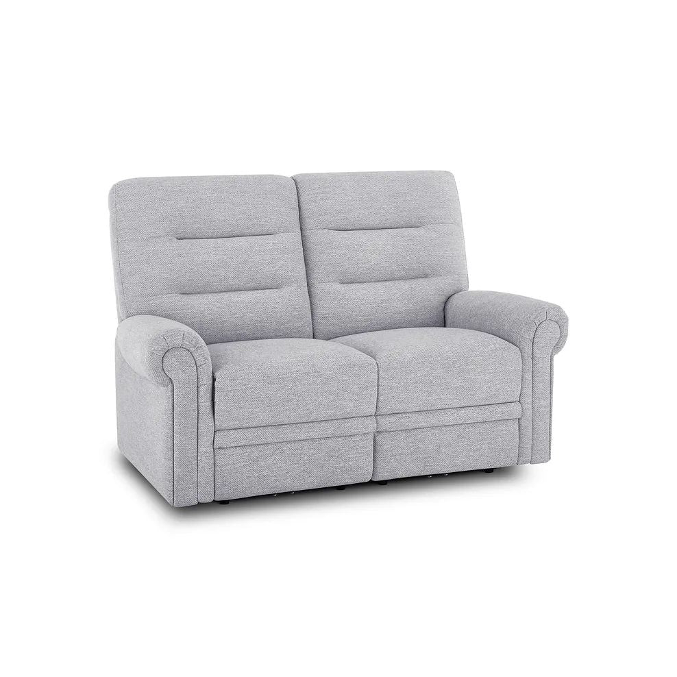  Oak Furnitureland Grade B Eastbourne Keswick Dove Fabric 2 Seater Sofa RRP £1180