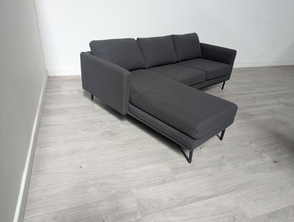 Minimalist Grade B Grey 3 Seater Sectional Left Hand Chaise Sofa RRP £800