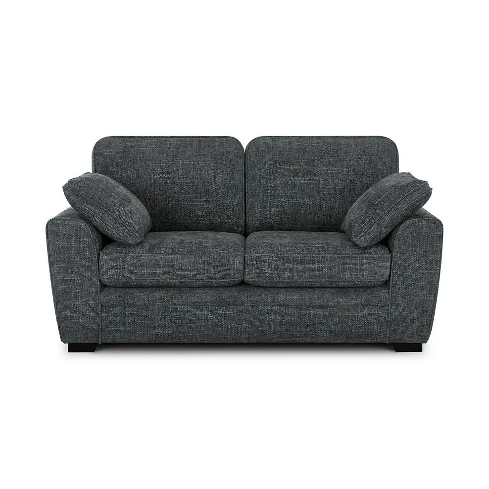  Oak Furnitureland Grade B Melbourne Enzo Slate Fabric 2 Seater Sofa RRP £1080
