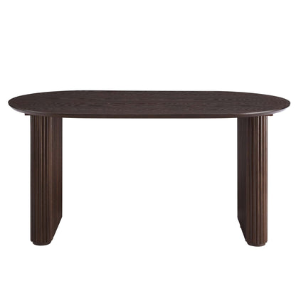 Dusk Hattie Grade B Walnut Panel Oval 4-6 Seater Dining Table RRP £429