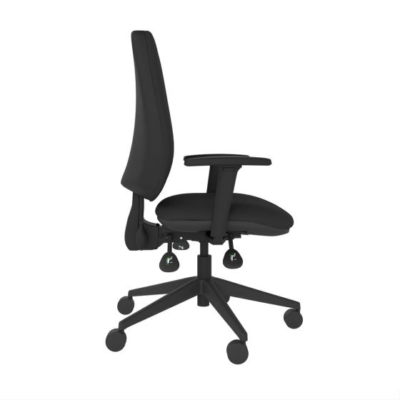 POS-CC2-00247 Grade-C1 Posturite Posturite Positiv P-Sit High Back Office Chair with Armrests and Inflatable Lumbar - Black RRP £477