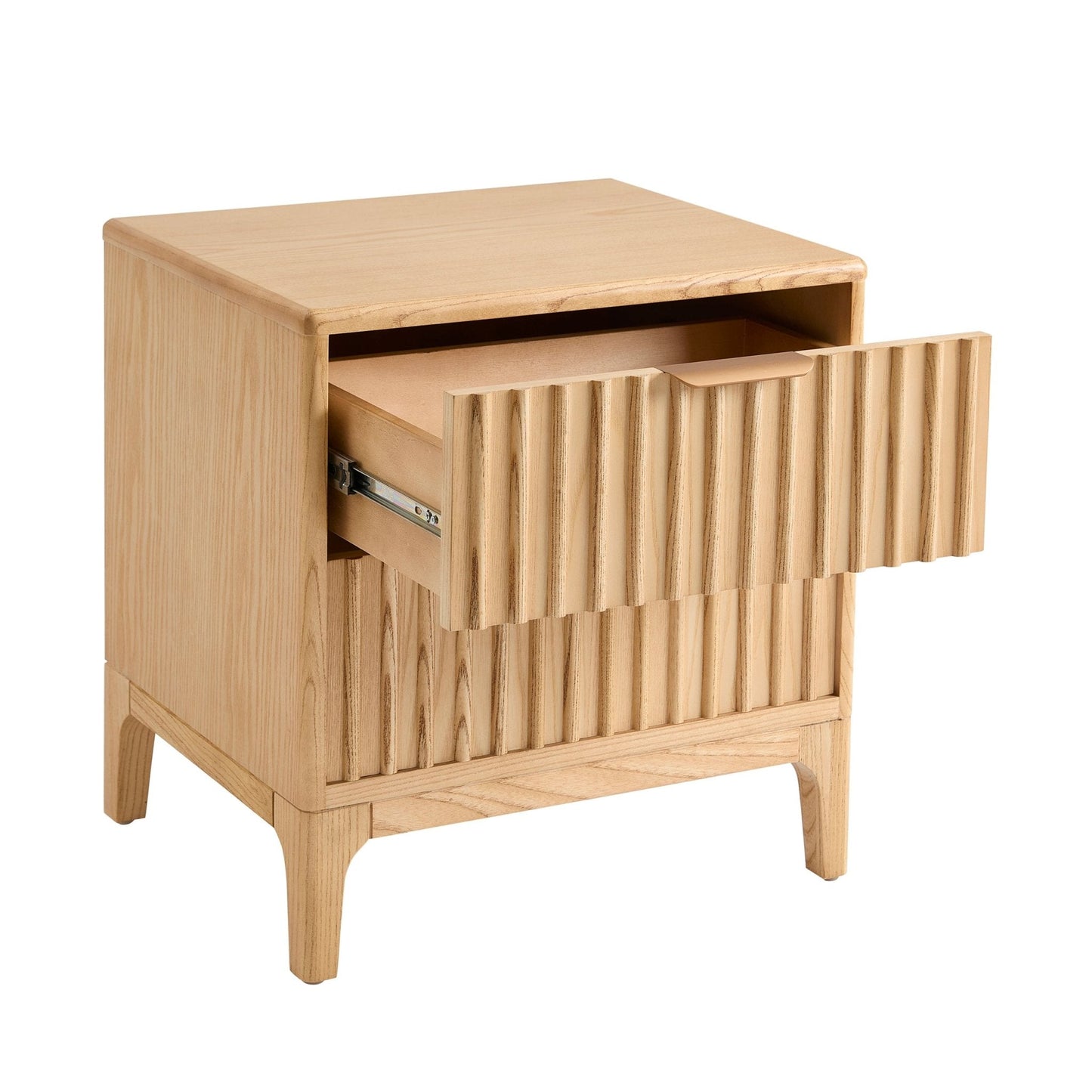 DUS-CC2-06483 Grade-B Dusk Elena Ash 2 Drawer Bedside Table - Light Wood RRP £139.00