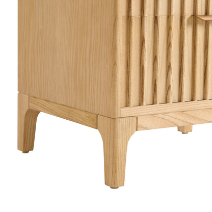 DUS-CC2-06483 Grade-B Dusk Elena Ash 2 Drawer Bedside Table - Light Wood RRP £139.00