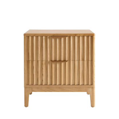 DUS-CC2-06483 Grade-B Dusk Elena Ash 2 Drawer Bedside Table - Light Wood RRP £139.00