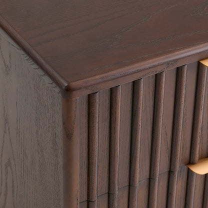 DUS-CC2-06473 Grade-B Dusk Elena Ash 2 Drawer Bedside Table - Walnut RRP £139.00