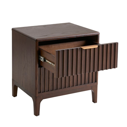 DUS-CC2-06473 Grade-B Dusk Elena Ash 2 Drawer Bedside Table - Walnut RRP £139.00