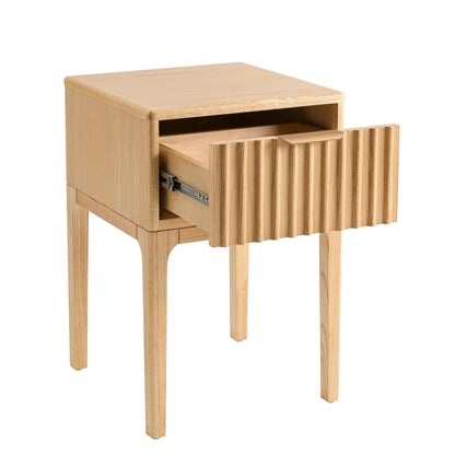 DUS-CC2-05196 Grade-B Dusk Elena Ash 1 Drawer Nightstand - Light Wood RRP £129.00