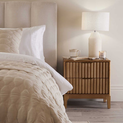 DUS-CC2-06483 Grade-B Dusk Elena Ash 2 Drawer Bedside Table - Light Wood RRP £139.00