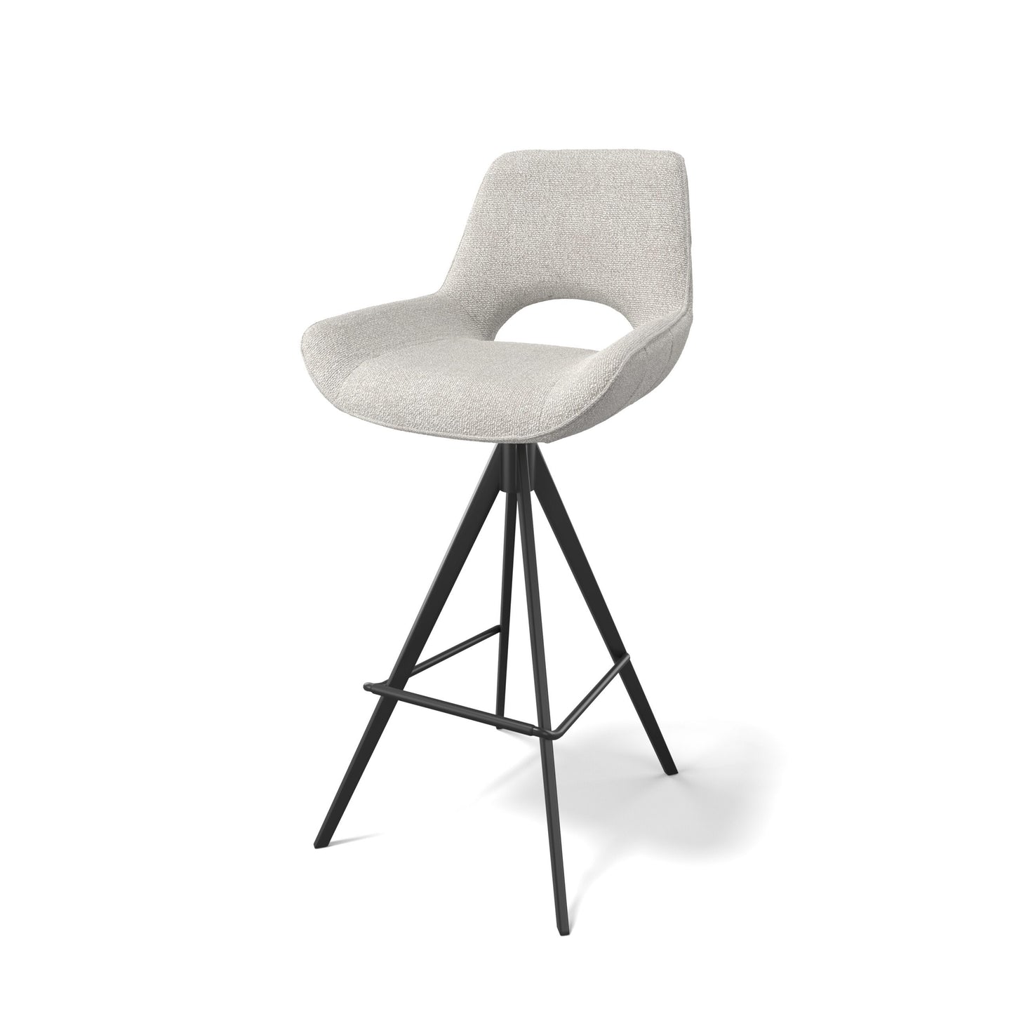 CCG-STO-00764 Grade-C0 In Haus Modulax Matera Mikah Perlino Fabric Set of 2 Swivel Bar Chairs - 102cm RRP £650.00