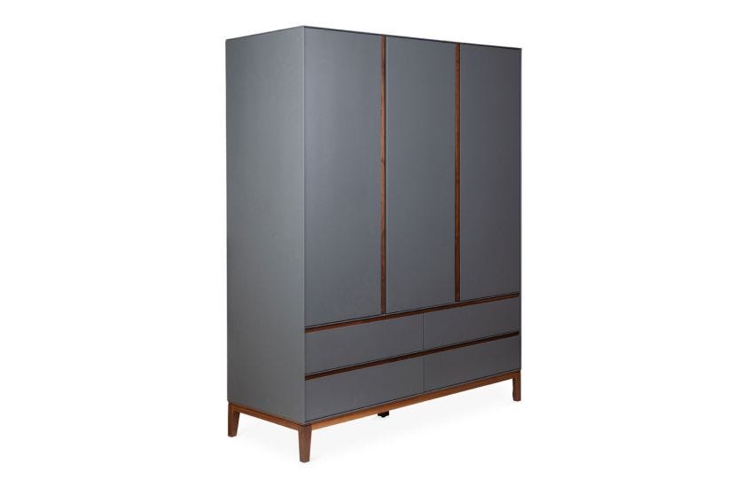 HEA-CC2-00137 Grade-BER Heals Lars Triple Wardrobe Grey/ Walnut RRP £2699.00