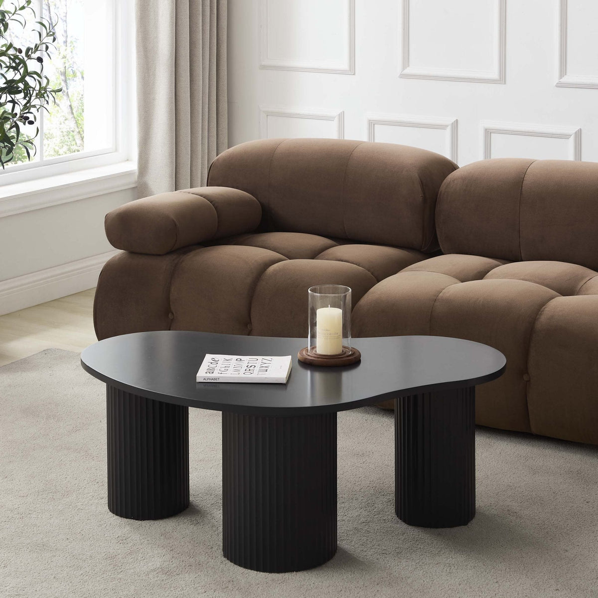DUS-CC2-08031 Grade-B Dusk Evie Irregular Coffee Table - Black RRP £149.00