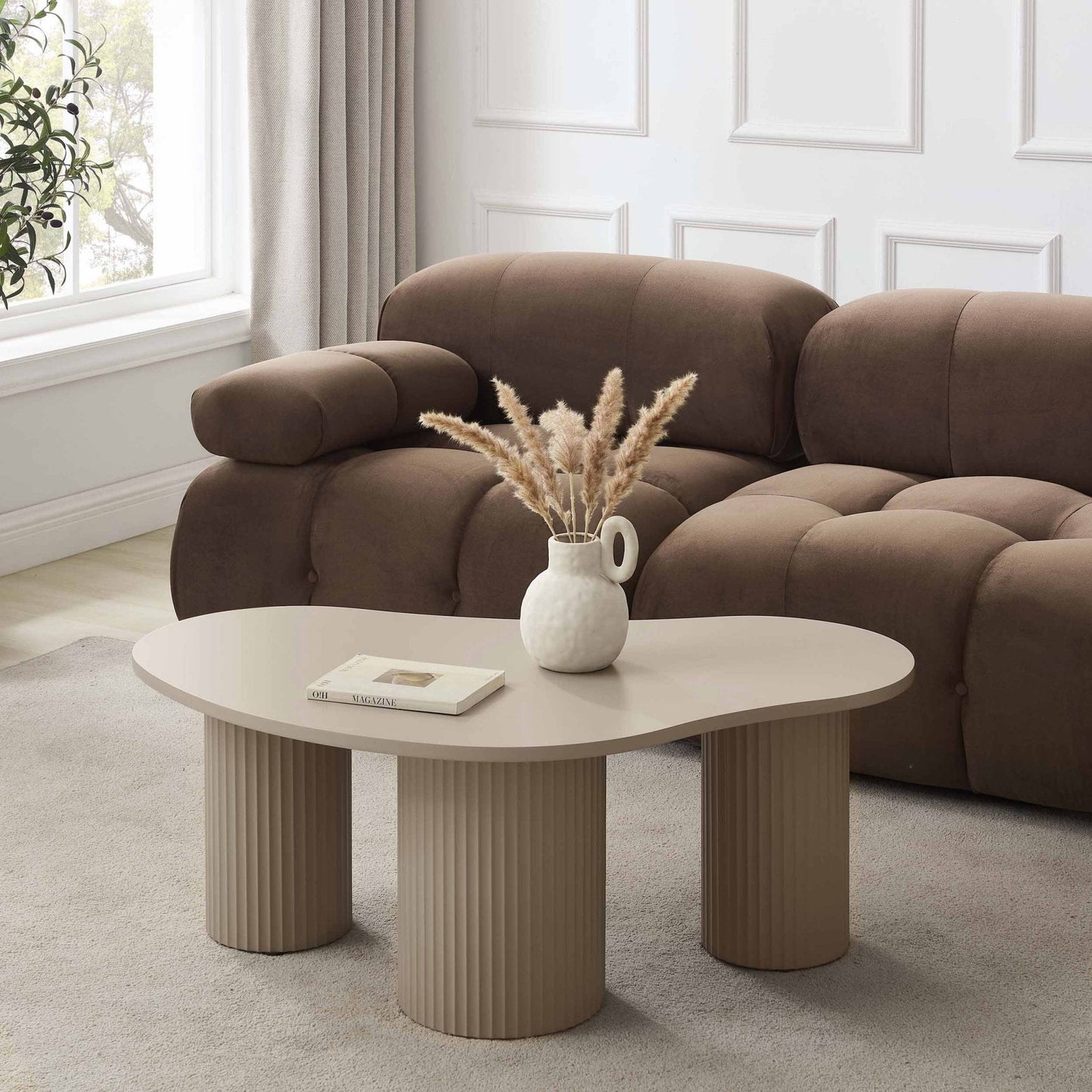 DUS-CC2-05889 Grade-B Dusk Evie Irregular Coffee Table - Taupe RRP £149.00