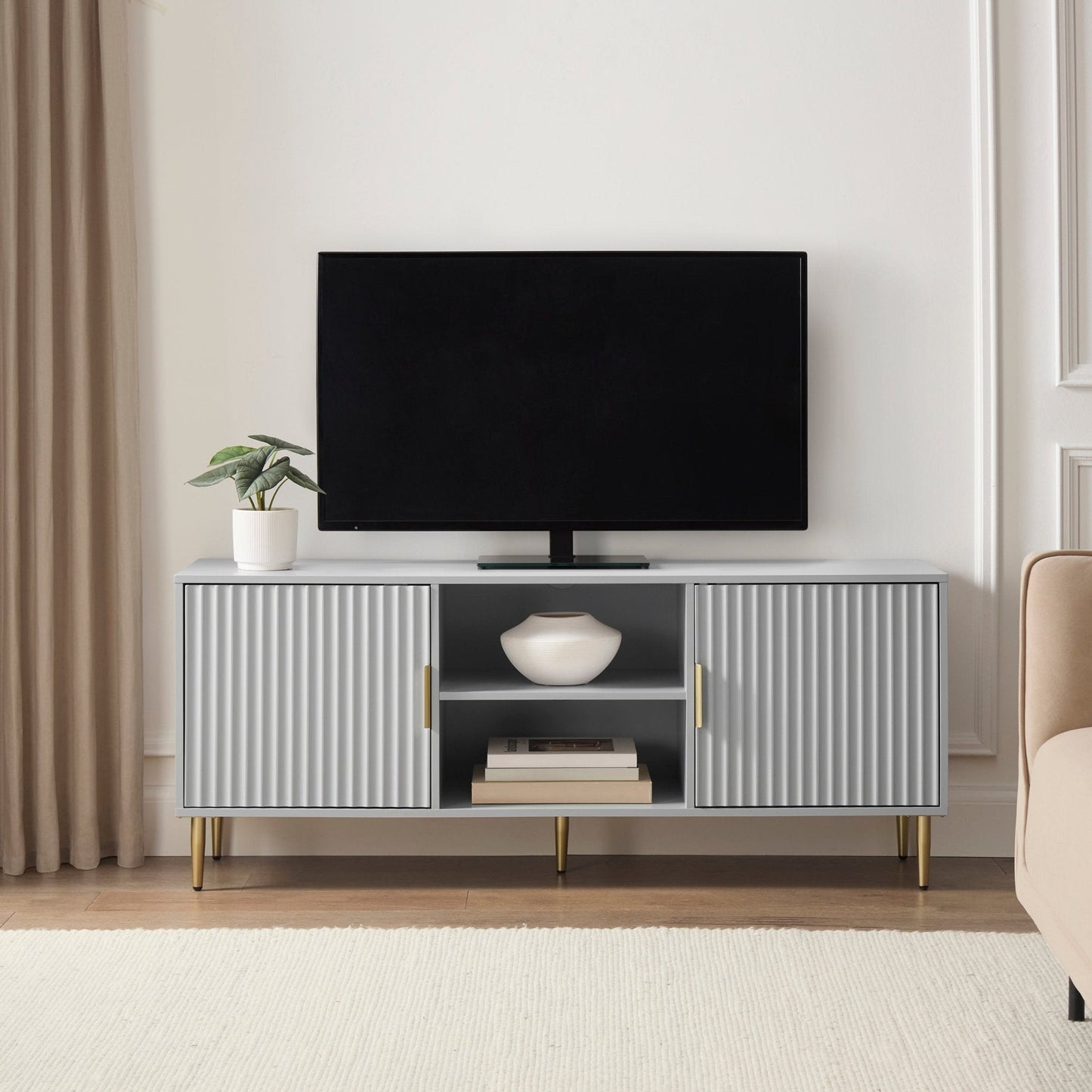 DUS-CC2-05066 Grade-B Dusk Evie TV Unit - Grey RRP £202.00