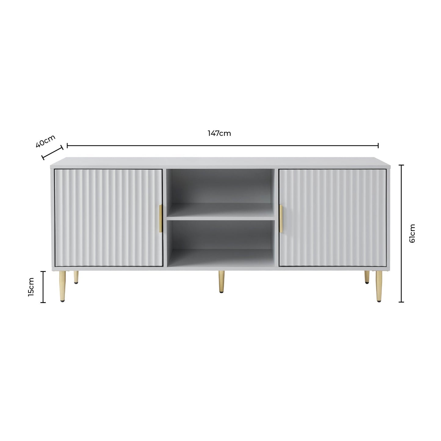 DUS-CC2-05066 Grade-B Dusk Evie TV Unit - Grey RRP £202.00