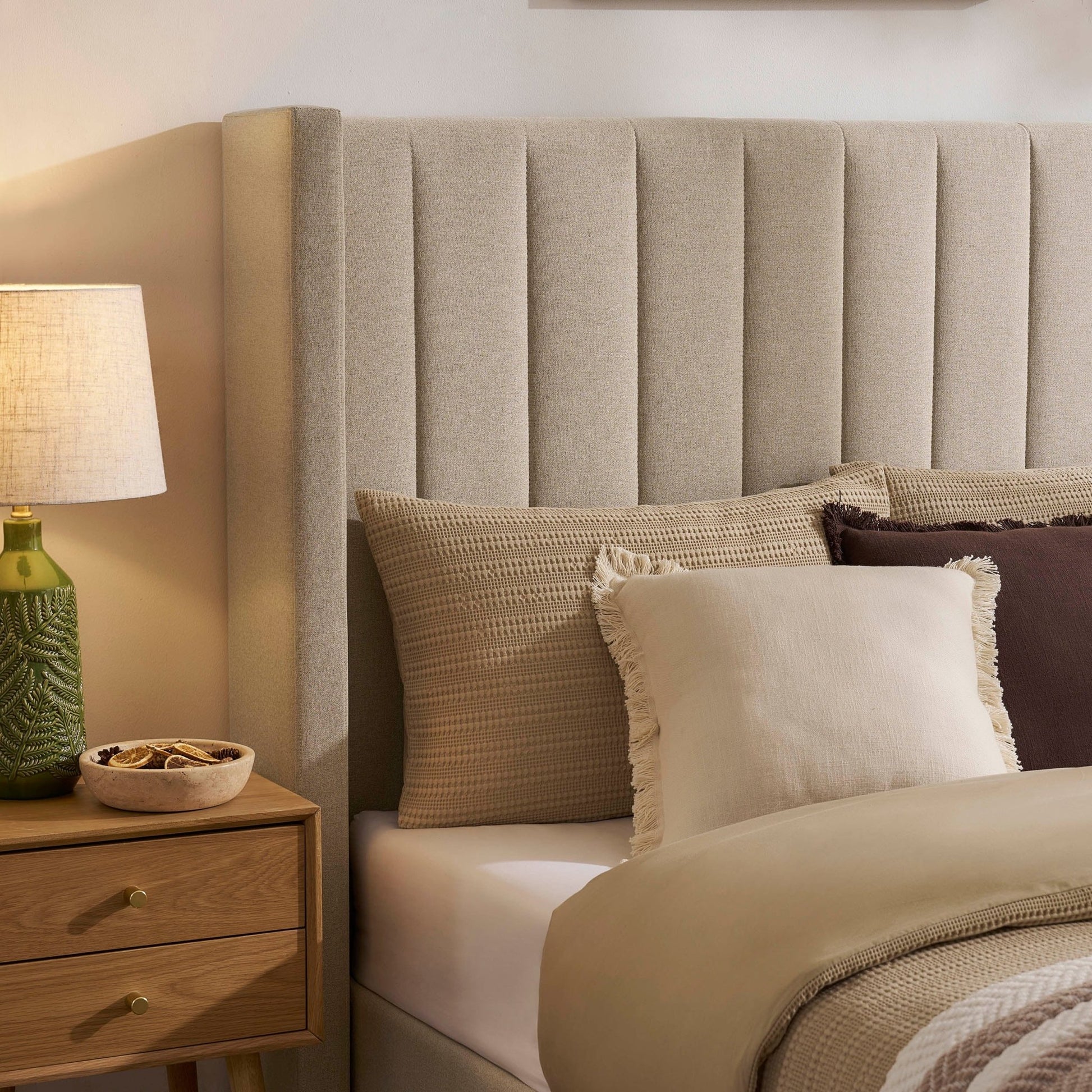 Dusk Madison Grade B Oatmeal Linen Look King Size Ottoman Storage Bed RRP £389