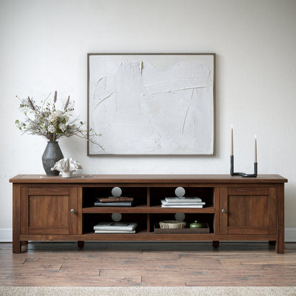 Roseland Grade B Furniture Duchy Dark Brown Acacia 180cm Extra Wide TV Stand RRP £340