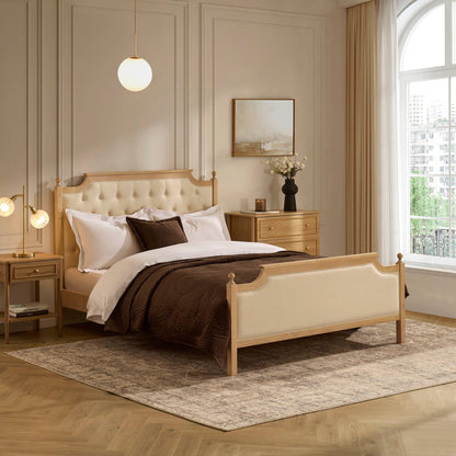 Dusk Luxor Grade B Cream Linen Double Bed Frame RRP £429