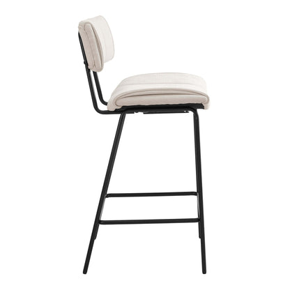 DUS-CC2-07631 Grade-C0 Dusk Fearne Set of 2 Barstools - Ivory Chenille RRP £159.00