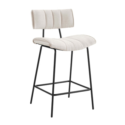 DUS-CC2-07631 Grade-C0 Dusk Fearne Set of 2 Barstools - Ivory Chenille RRP £159.00