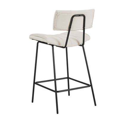 DUS-CC2-07631 Grade-C0 Dusk Fearne Set of 2 Barstools - Ivory Chenille RRP £159.00