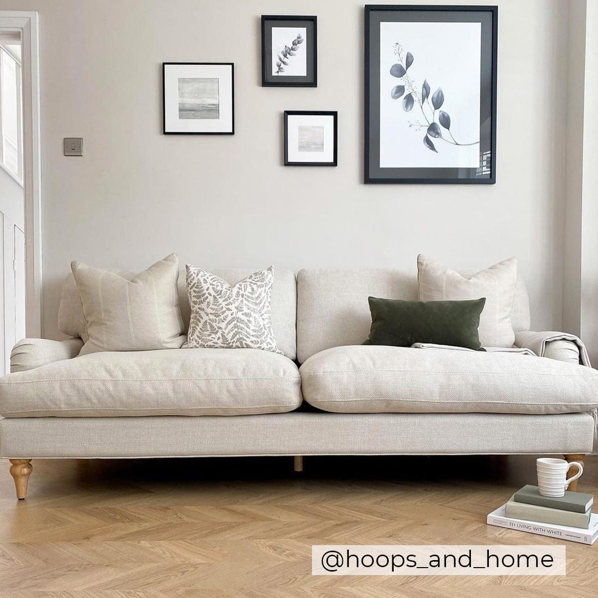 Dusk Grade B Hampshire Traditional 3 Seater Sofa - Textured Weave - Beige RRP £629