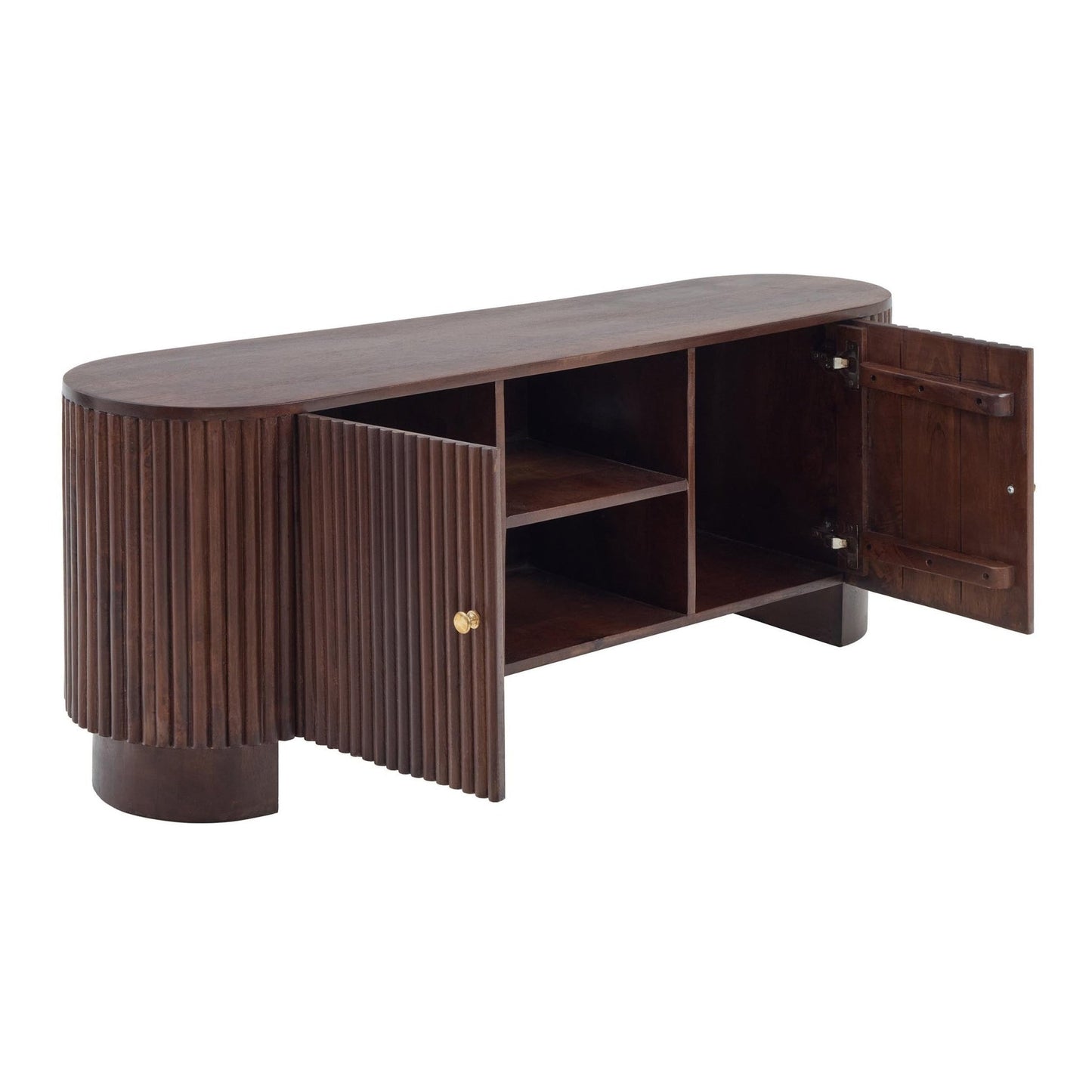 DUS-AUC-03545 Grade-C1 Dusk Finley Mango Wood Tv Unit - Walnut RRP £419.00