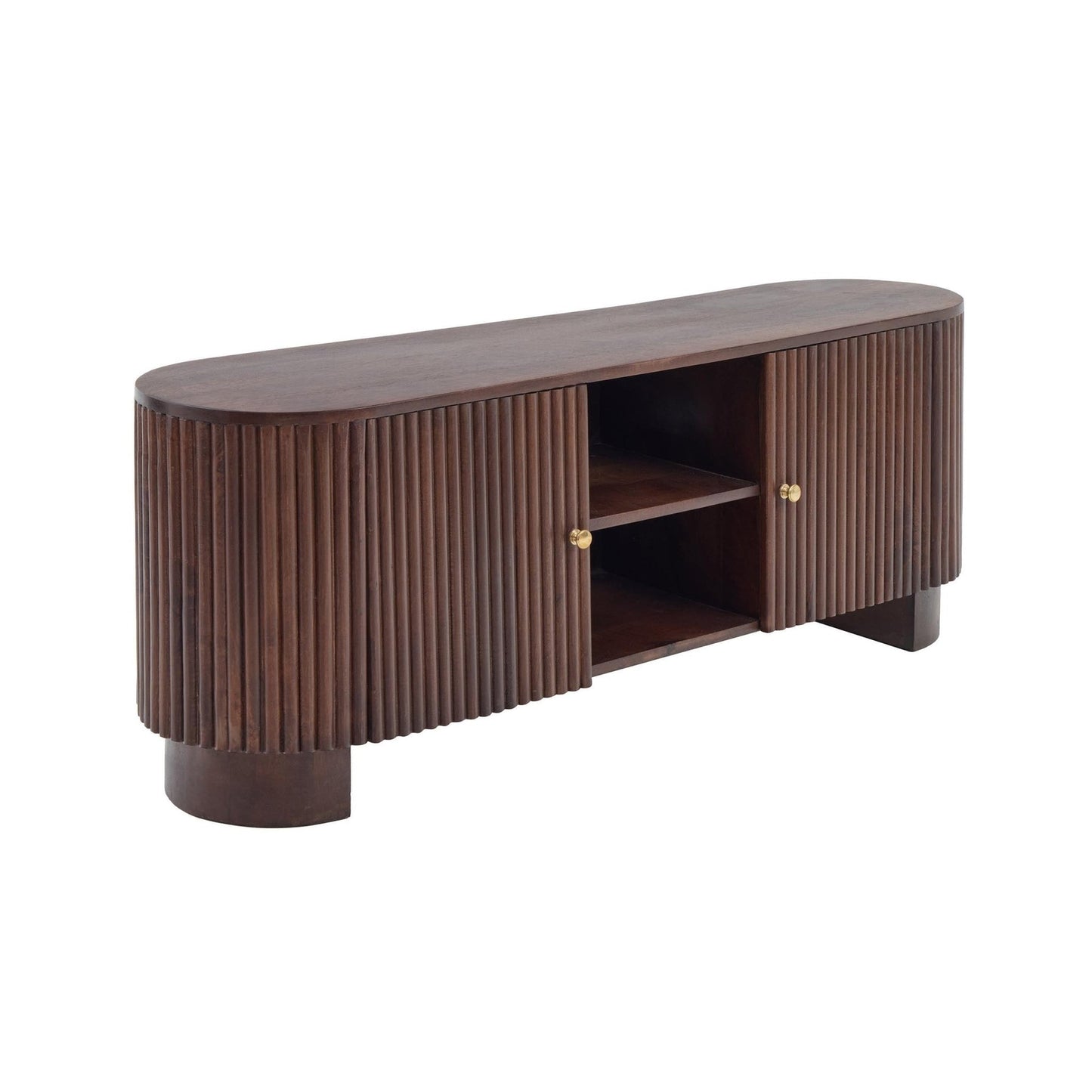 DUS-AUC-03545 Grade-C1 Dusk Finley Mango Wood Tv Unit - Walnut RRP £419.00