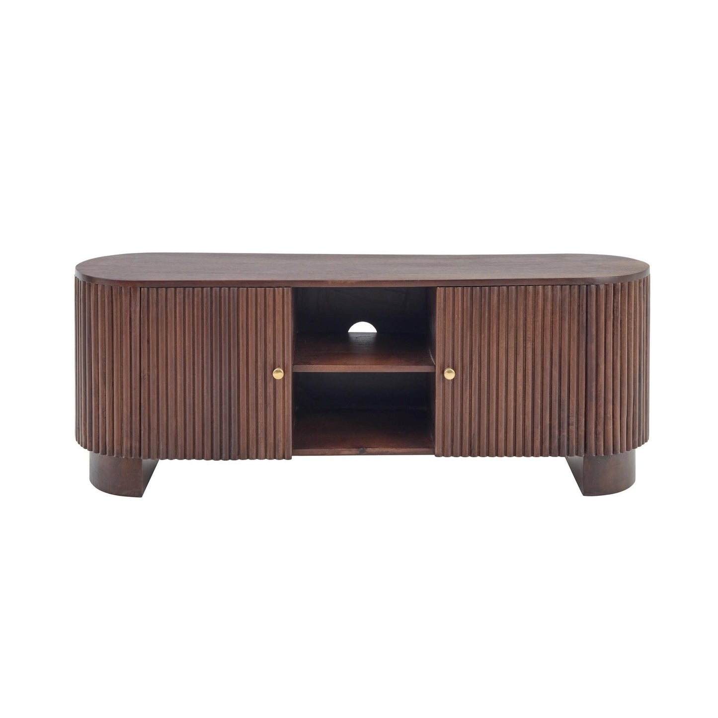 DUS-AUC-03545 Grade-C1 Dusk Finley Mango Wood Tv Unit - Walnut RRP £419.00