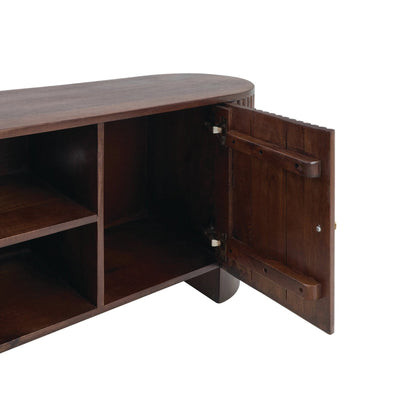 DUS-AUC-03545 Grade-C1 Dusk Finley Mango Wood Tv Unit - Walnut RRP £419.00