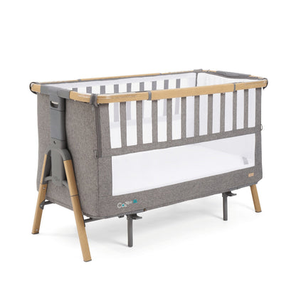 Tutti Bambini Grade B CoZee XL Bedside Crib & Cot - Oak /Charcoal RRP £350