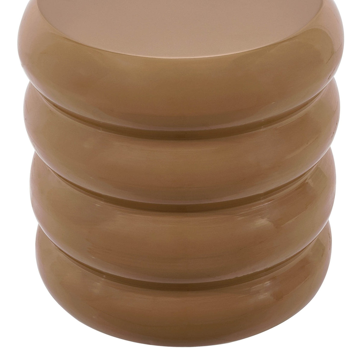 DUS-CC2-08403 Grade-B Dusk Florrie High Gloss Side Table - Caramel RRP £49.00