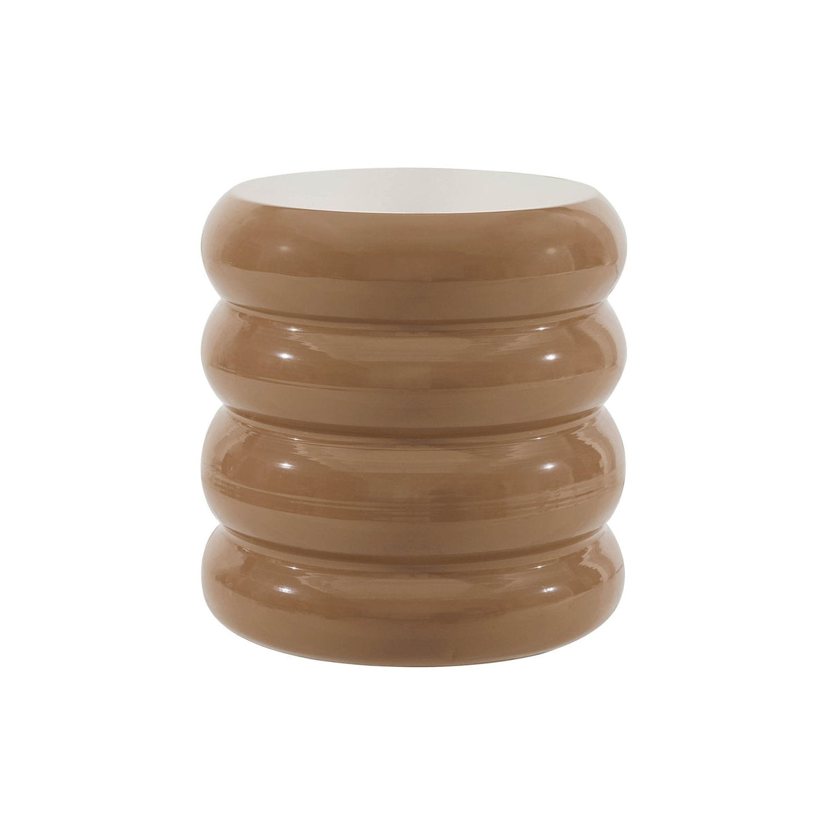 DUS-CC2-08403 Grade-B Dusk Florrie High Gloss Side Table - Caramel RRP £49.00
