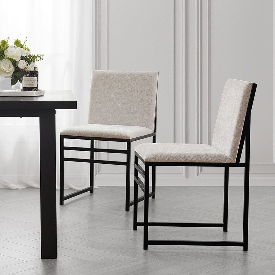 Dusk Rae 2 Dining Chairs - Chenille -Natural (ref DUS-APM-17481) RRP £249