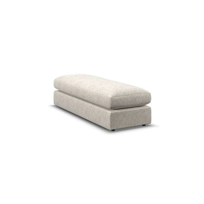  Oak Furnitureland Grade B Malvern Beige Fabric Large Fender Footstool RRP £600