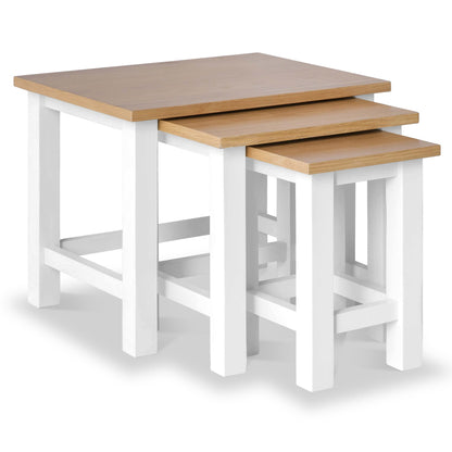 Roseland Grade B Furniture Farro White & Oak Nest of Tables RRP £115